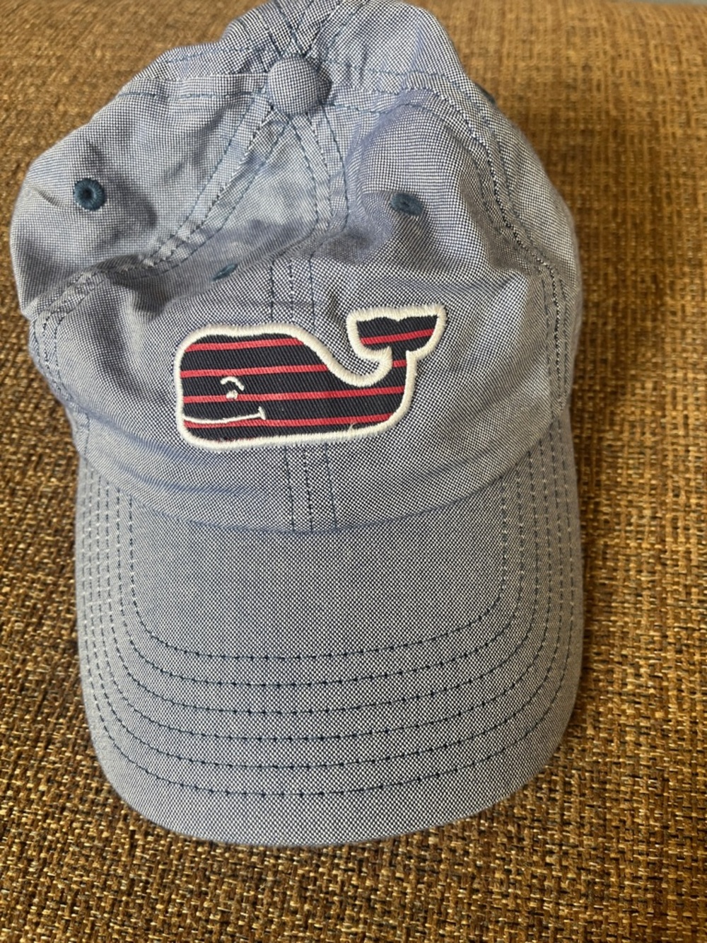 Vineyard Vines Light Blue Cotton Cap with Whale Detail